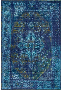 Ellie Overdyed Rug Blue