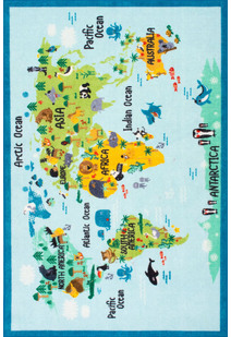 Kids World Map Rug