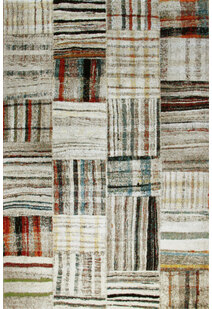 Adobe Beige Square Pattern Rug