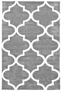 Mia Grey Hand Carved Trellis Rug