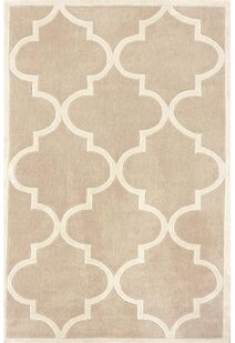 Mia Beige Hand Carved Trellis Rug