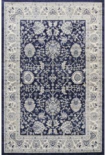 Alfred Blue Traditional Border Rug