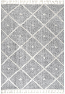 Aroma Grey Moroccan Fringed Rug
