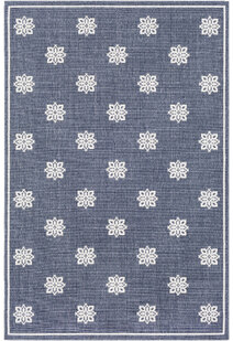 Ambient Navy Floral Outdoor Rug