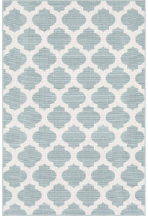 Ambient Teal Trellis Outdoor Rug