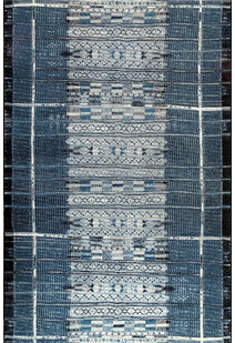 Aperto Blue Tribal Pattern Rug