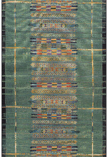 Aperto Green Tribal Pattern Rug