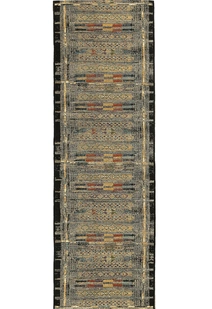 Aperto Grey Tribal Pattern Rug(Size 300 x 80cm) RUNNER
