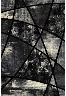Aria Black Modern Geometric Rug