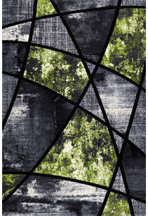 Aria Green Modern Abstract Rug
