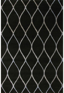 Bonnie Modern Black Trellis Rug