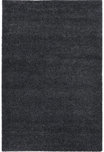 Bergamo Plain Black Modern Rug
