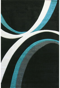 Bonnie Black Modern Abstract Rug