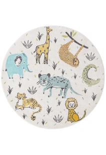 Candy Safari Animals Kids Rug(Size 200 x 200cm) ROUND