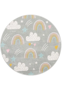 Candy Rainbow & Clouds Kids Rug(Size 200 x 200cm) ROUND