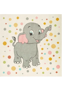 Candy Elephant Kids Rug CAN33333-W-SQ