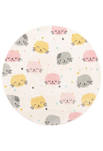 Candy Cat Face Round Rug