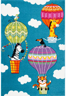 Charlie Hot Air Balloon Kids Rug