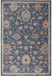 Cora Blue Traditional Floral Rug
