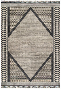 Carlo Diamond Design Fringed Rug