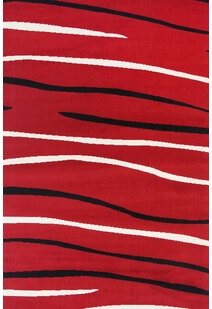 Emma Red Modern Striped Rug