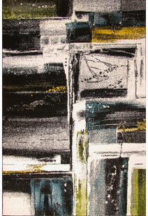 Ellen Black Modern Abstract Rug