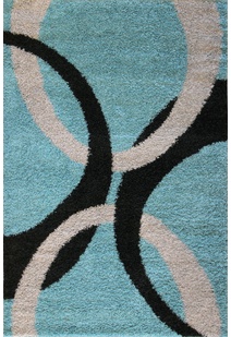 Moss Modern Turquoise Shag Rug