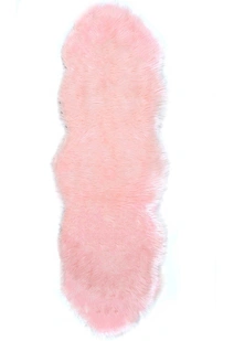 Fluffy Pink Fur Faux Sheepskin Rug