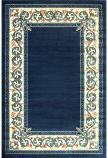 Gil Traditional Navy Border Rug