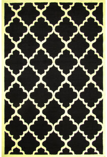 Gil Modern Black Trellis Rug
