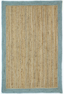 Harrold Blue Border Jute Rug