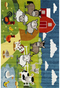 Hello Cute Farm Animal Kids Rug 