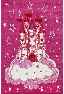 Hello Pink Castle Cloud Kids Rug 
