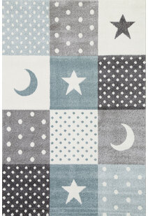 Hello Soft Moon & Stars Kids Rug 