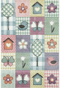 Hello Flower Geometric Kids Rug