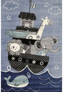 Hello Blue Ark & Animal Kids Rug