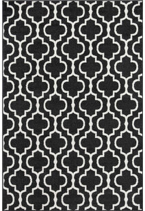 Jack Trellis Pattern Black Rug