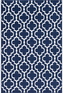 Jack Navy Trellis Pattern Rug