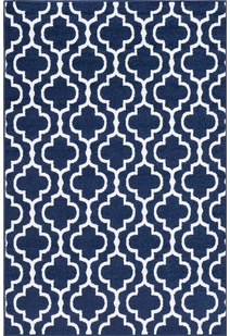 Jack Navy Trellis Pattern Rug