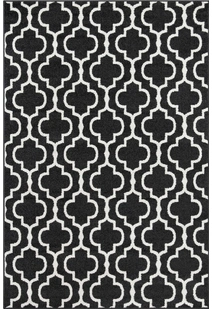 Jack Trellis Pattern Black Rug