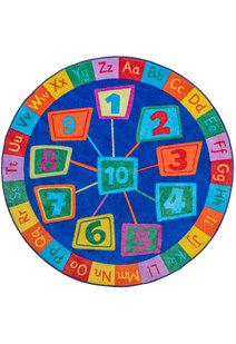 Kids ABC & Numbers Round Rug