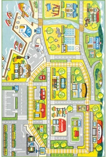 Kids Car Road Town Play Rug