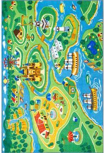 Kids Car Road Marine Town Rug