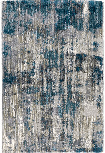 Kupa Blue Abstract Shaggy Rug