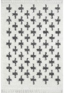 Larry Beige Moroccan Shaggy Rug