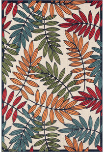 Miko Leaf Pattern Outdoor Rug