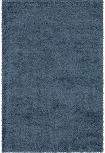 Monty Plain Blue Thick Shaggy Rug