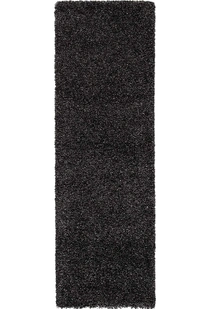 Natura Plain Charcoal Shaggy Rug(Size 400 x 80cm) RUNNER