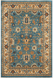 Parker Blue Traditional Floral Rug