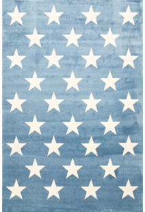 Petite Blue Modern Star Kids Rug